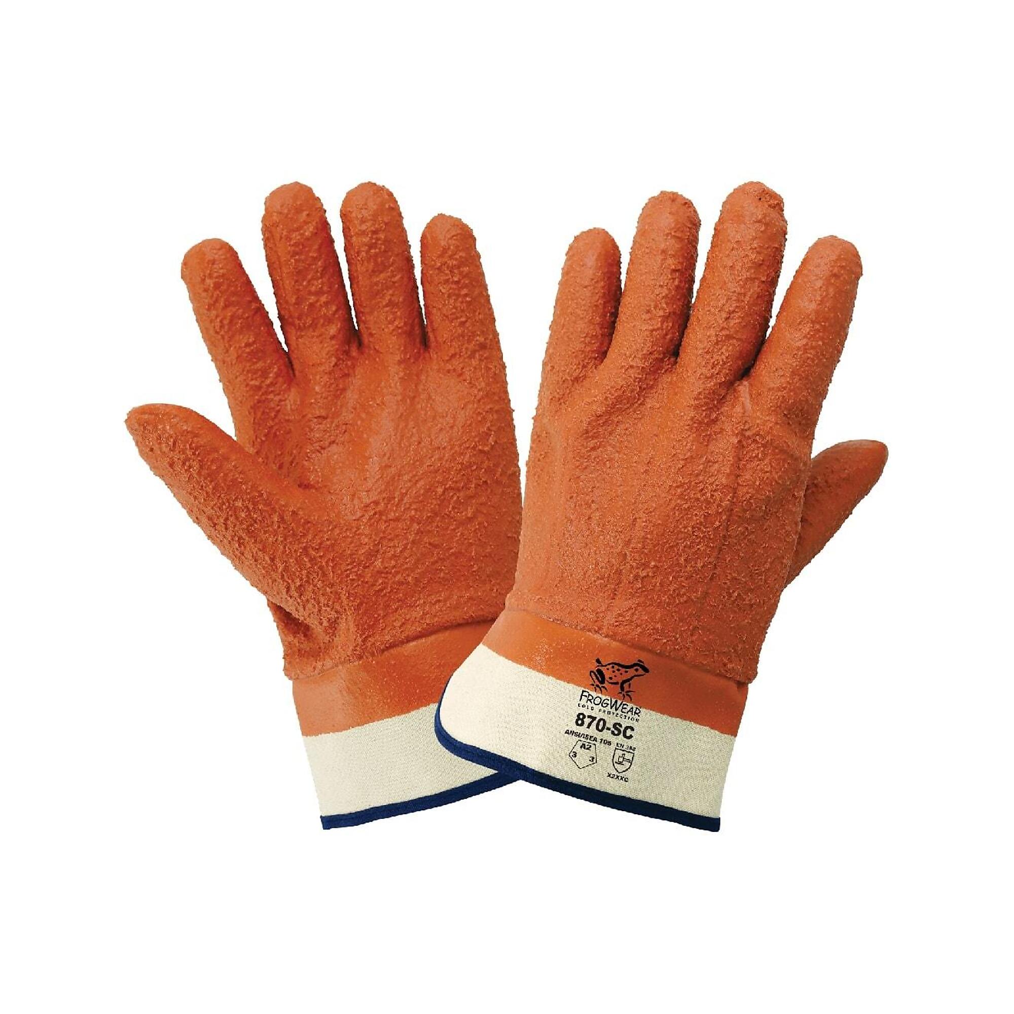 FrogWear Jersey/Cotton, Insulated, Rough PVC Coated Gloves - 12 Pairs